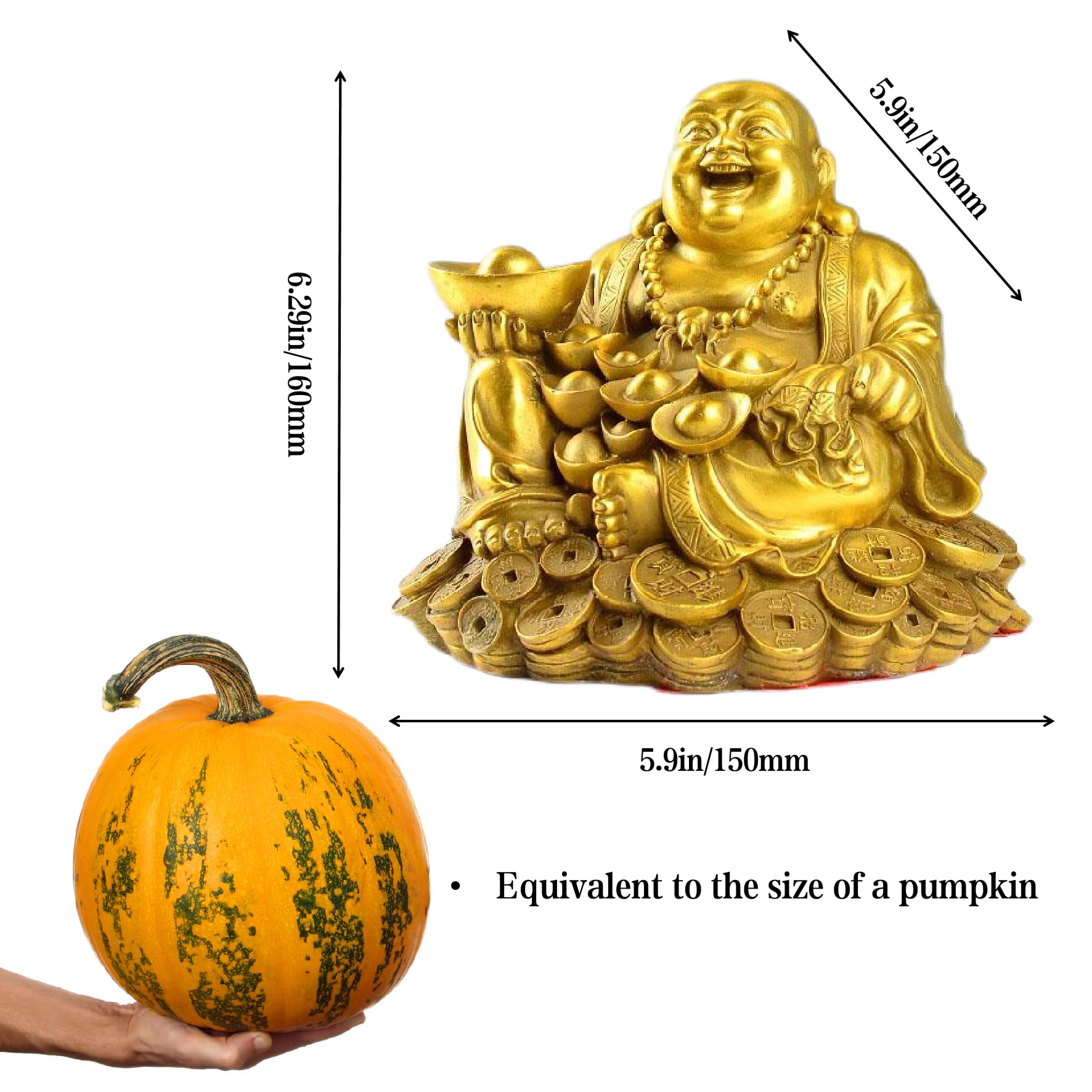 Amazon.com: Golden Laughing Buddha Statue,New Home Decor, for Home